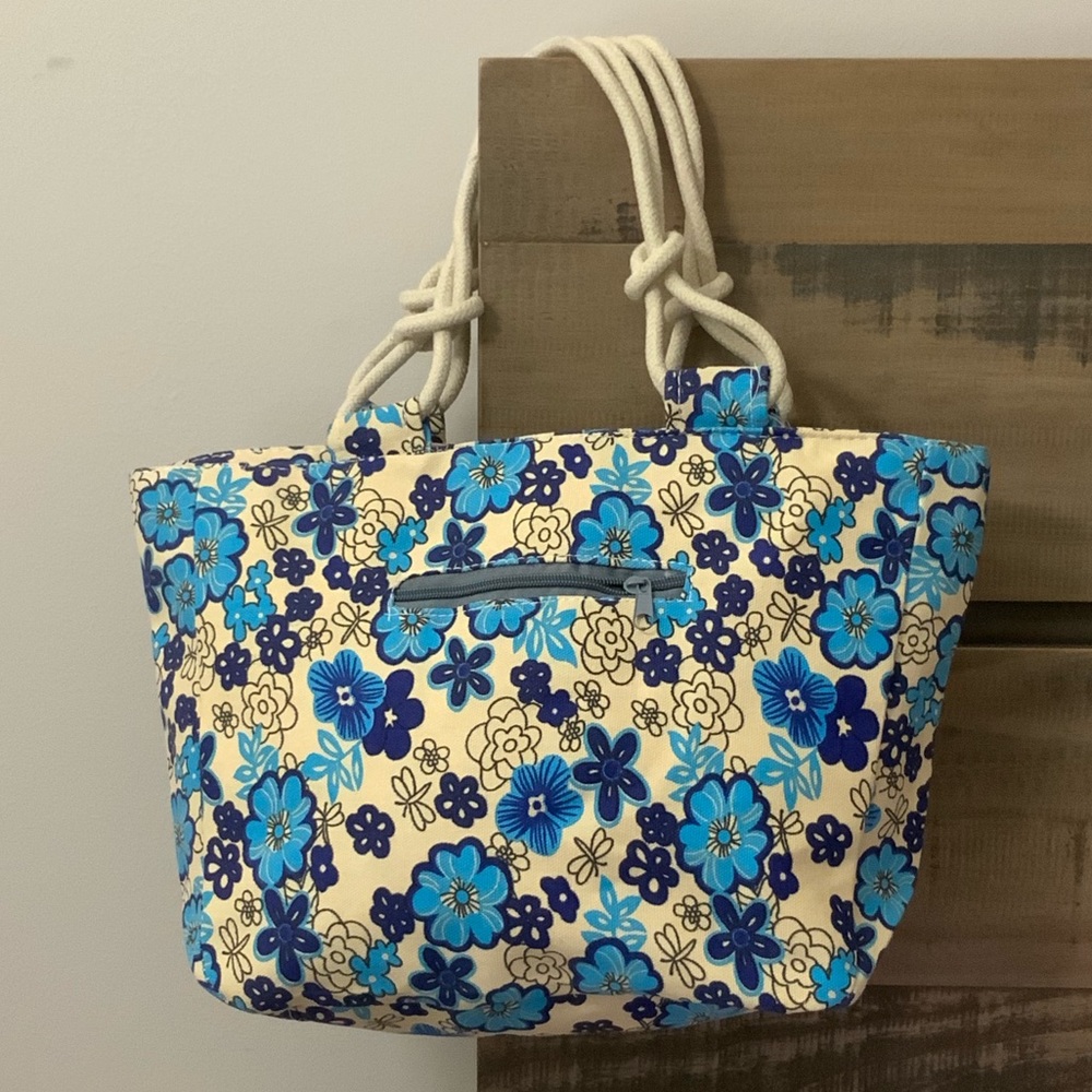 Floral Print Canvas Tote